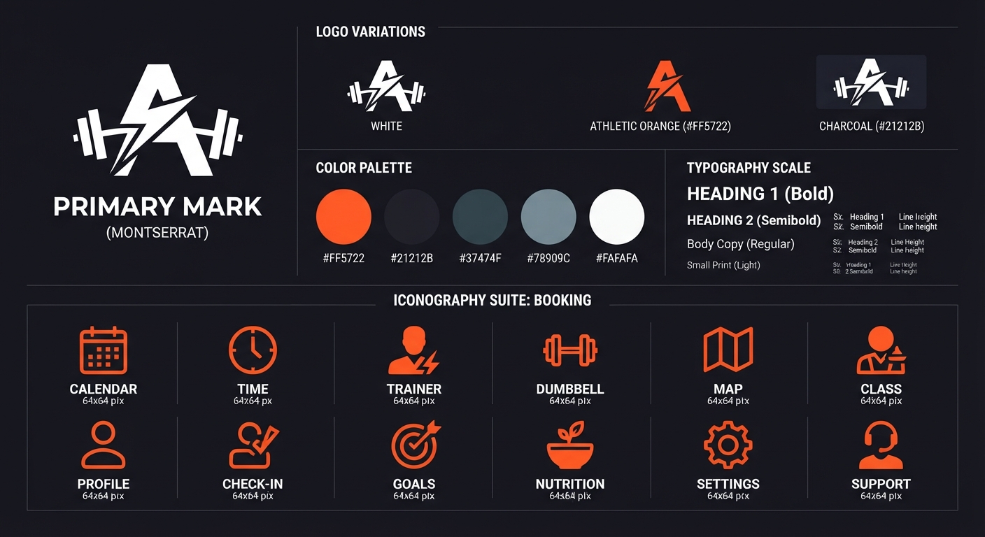 Branding | Fitness & Gym Club Brand Identity & App Design System